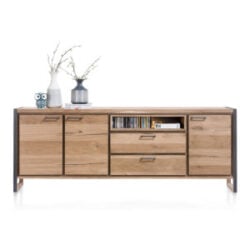 Metalo, dressoir 240 cm - 3-deuren + 2-laden + 1-niche (+ LED)
