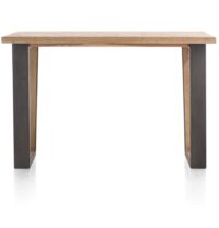 Metalox, bartafel 160 x 90 cm (hoogte: 92 cm) - met rand boomschors + V-vorm metalen / houten poot