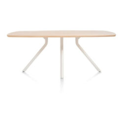 Arvada, table 160 x 100 cm. - ovale - pied central Nebbia - Naturel Nebbia