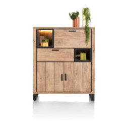 Pavarotti, armoire 125 cm - 2-portes + 1-tiroir + 1-porte rabattante + 2-niches (+ LED)