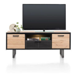 Avalon, buffet bas 150 cm - 2-portes + 1-tiroir + 1-niche (+ LED) - natural
