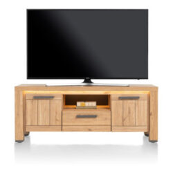 Delmonte, lowboard 140 cm - 2-deuren + 1-lade + 1-niche (LED + dimmer)