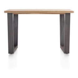 Metalox, bartafel 160 x 90 cm (hoogte: 92 cm) - met rand boomschors + V-vorm metalen poot