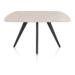 Saluti, eetkamertafel ovaal 150 x 105 cm. - 4 poot - rough off black - Light sand