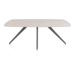 Saluti, eetkamertafel ovaal 210 x 105 cm. - 4 poot - graphiet - Light sand