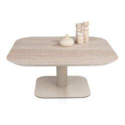 Brianto, table basse 90 x 90 cm - plateau ceramique Travertin