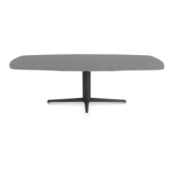 Saluti, eetkamertafel ovaal 240 X 110 cm. - centrale teenpoot - rough off black - Antraciet