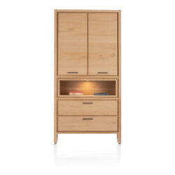 Nystead, bergkast 100 cm. - 2-deuren + 2-laden + 1-niche (+ LED)