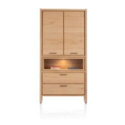 Nystead, armoire 100 cm. - 2-portes + 2-tiroirs + 1-niche (+ LED)