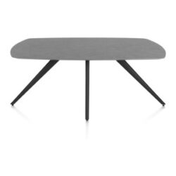 Saluti, eetkamertafel ovaal 180 x 105 cm. - 4 poot - rough off black - Antraciet