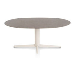 Saluti, eetkamertafel ellips 180 X 105 cm. - centrale teenpoot - creme - Lava
