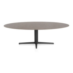 Saluti, eetkamertafel ellips 240 X 110 cm. - centrale teenpoot - rough off black - Lava