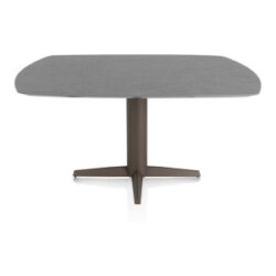 Saluti, eetkamertafel ovaal 150 X 105 cm. - centrale teenpoot - steelbrown - Antraciet