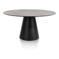 Arabax, eetkamertafel - rond - 150 x 120 cm - Lichtgrijs