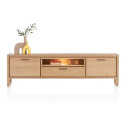 Nystead, buffet bas 210 cm. - 2-portes + 1-tiroir + 1-niche (+ LED)