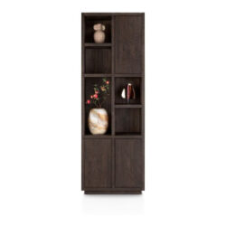 Gijon, bergkast smal 75 cm - 3-deuren + 5-niches