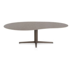 Saluti, eetkamertafel organisch 240 X 120 cm. - centrale teenpoot - steelbrown - Lava