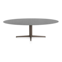 Saluti, table ellipse 240 X 110 cm. - pied central - steelbrown - Anthracite