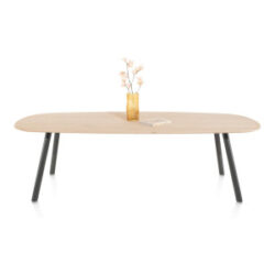 Niora, eetkamertafel 210 x 110 cm - deens ovaal - metalen poot - Graphite naturel
