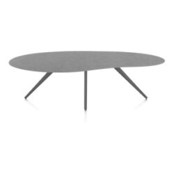 Saluti, eetkamertafel organisch 240 x 120 cm. - 4 poot - graphiet - Antraciet