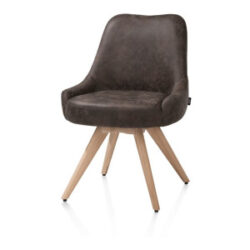 Rocco, chaise - pivotante - chene naturel - confort ressorts - tissu Oregon - Lava