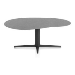 Saluti, eetkamertafel organisch 180 X 120 cm. - centrale teenpoot - rough off black - Antraciet