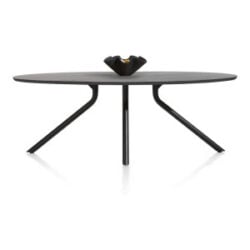 Arvada, tafel 220 x 110 cm. - ellips - centrale poot lang - Onyx