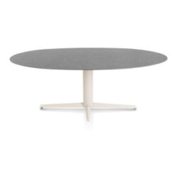 Saluti, eetkamertafel ellips 210 X 105 cm. - centrale teenpoot - creme - Antraciet