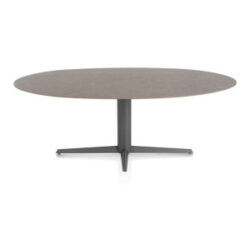 Saluti, eetkamertafel ellips 210 X 105 cm. - centrale teenpoot - grafiet - Lava