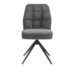 Bell, eetkamerstoel - zwart frame - draaibaar - pocket - combi Calabria/Vada - Antraciet