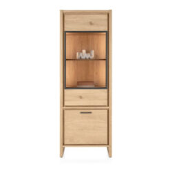 Nystead, vitrine 70 cm - 1-porte de verre + 1-porte (+ LED)