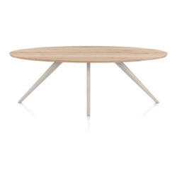 Arvada, Table à manger 220 x 110 cm, ellipse, 4 pieds - Creme