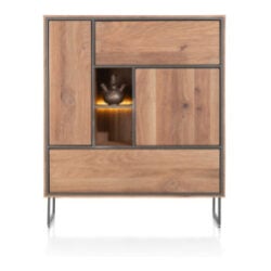 Trapani, highboard 120 cm - 2-portes + 2-tiroirs + 2-niche (+ LED)