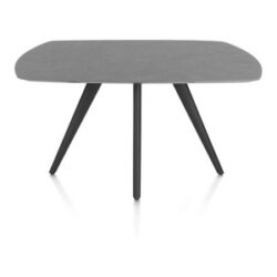 Saluti, eetkamertafel ovaal 150 x 105 cm. - 4 poot - rough off black - Antraciet