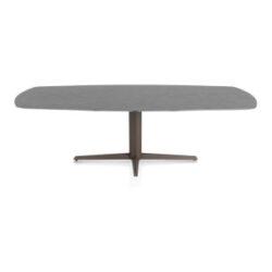 Saluti, eetkamertafel ovaal 240 X 110 cm. - centrale teenpoot - steelbrown - Antraciet