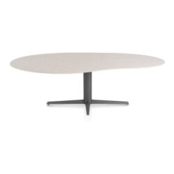 Saluti, eetkamertafel organisch 240 X 120 cm. - centrale teenpoot - grafiet - Light sand