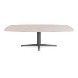 Saluti, eetkamertafel ovaal 240 X 110 cm. - centrale teenpoot - grafiet - Light sand