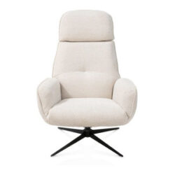 Bobbian, Fauteuil relax avec fonction pivotante, tissu Sevilla cr&egrave;me, cadre en m&eacute;tal noir