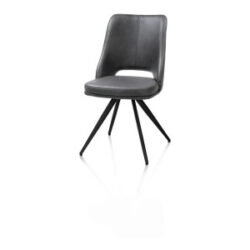 Ian, Chaise de salle &agrave; manger - rotative &agrave; 180 degr&eacute;s - rough off black - knock down - pala - Anthracite