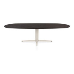 Caletta, eetkamertafel ovaal 270 x 110 cm. - eiken blad - centrale teenpoot cr&egrave;me - Basalt