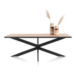 Avalox, table 200 x 98 cm - couleur oak natural vintage - centrale pied