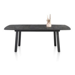 Palace, table &agrave; rallonge 160 (+ 50) x 110 cm - 4-pieds - Anthracite