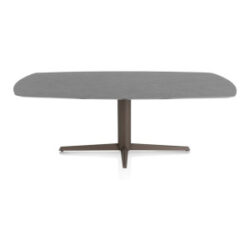 Saluti, eetkamertafel ovaal 210 X 105 cm. - centrale teenpoot - steelbrown - Antraciet
