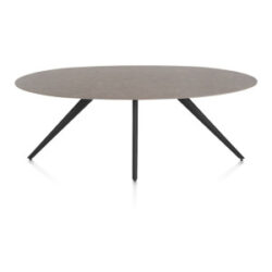 Saluti, eetkamertafel ellips 210 x 105 cm. - 4 poot - rough off black - Lava