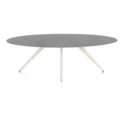 Saluti, eetkamertafel ellips 240 x 110 cm. - 4 poot - cr&egrave;me - Antraciet