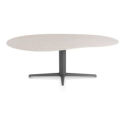 Saluti, eetkamertafel organisch 210 X 120 cm. - centrale teenpoot - grafiet - Light sand