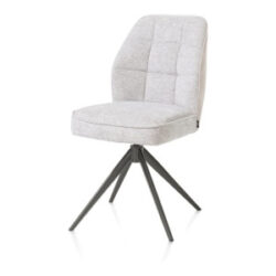 Bell, eetkamerstoel - grafiet frame - draaibaar - pocket - combi Calabria/Vada - Kiezel