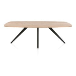 Arvada, eetkamertafel 220 x 110 cm, ovaal, 4 poot - Rough off black