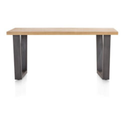 Metalox, eetkamertafel 170 x 100 cm - met rand boomschors + V-vorm metalen poot