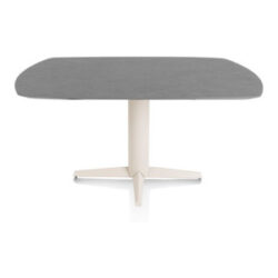 Saluti, eetkamertafel ovaal 150 X 105 cm. - centrale teenpoot - creme - Antraciet